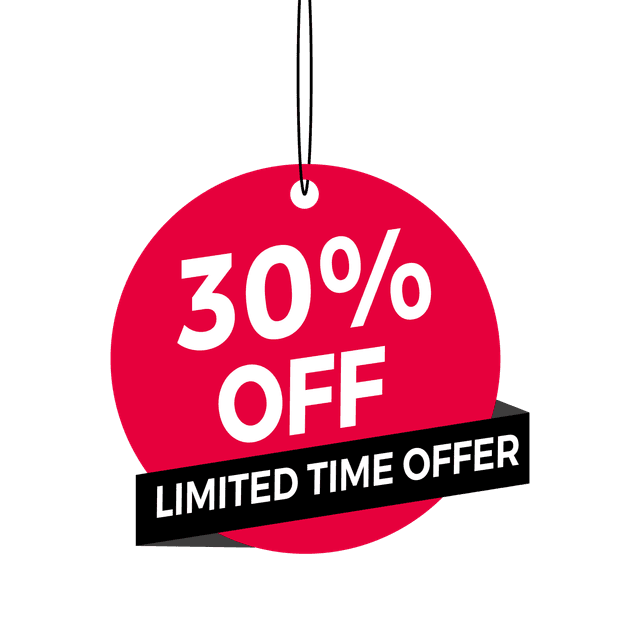 30% discount tag